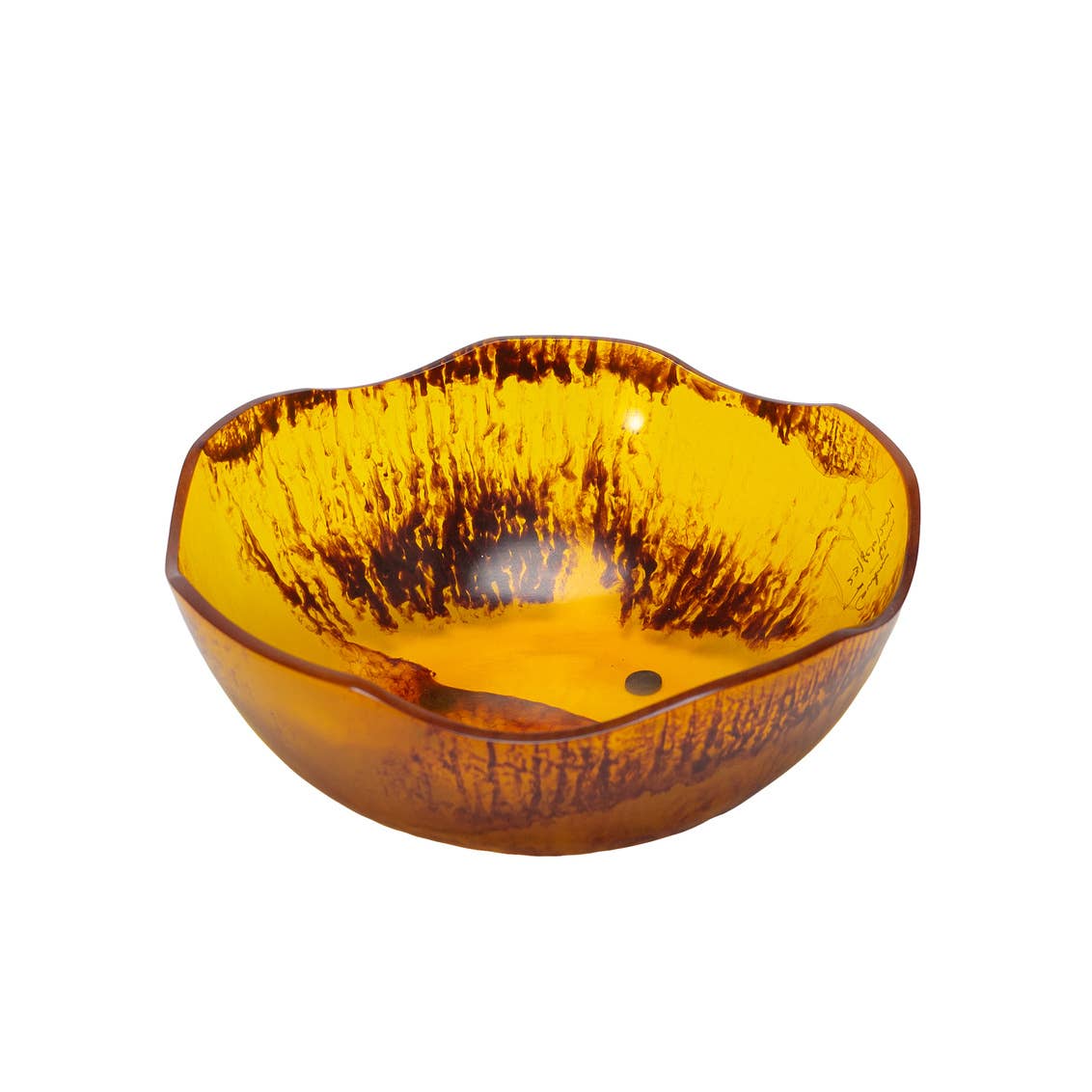 Lucente Tortoise Shell Resin Scalloped Salad Bowl