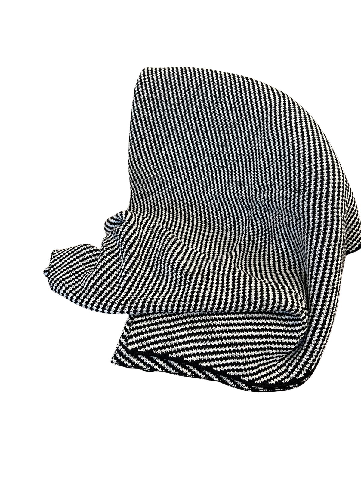 Striped Blanket Throw, Black and White
