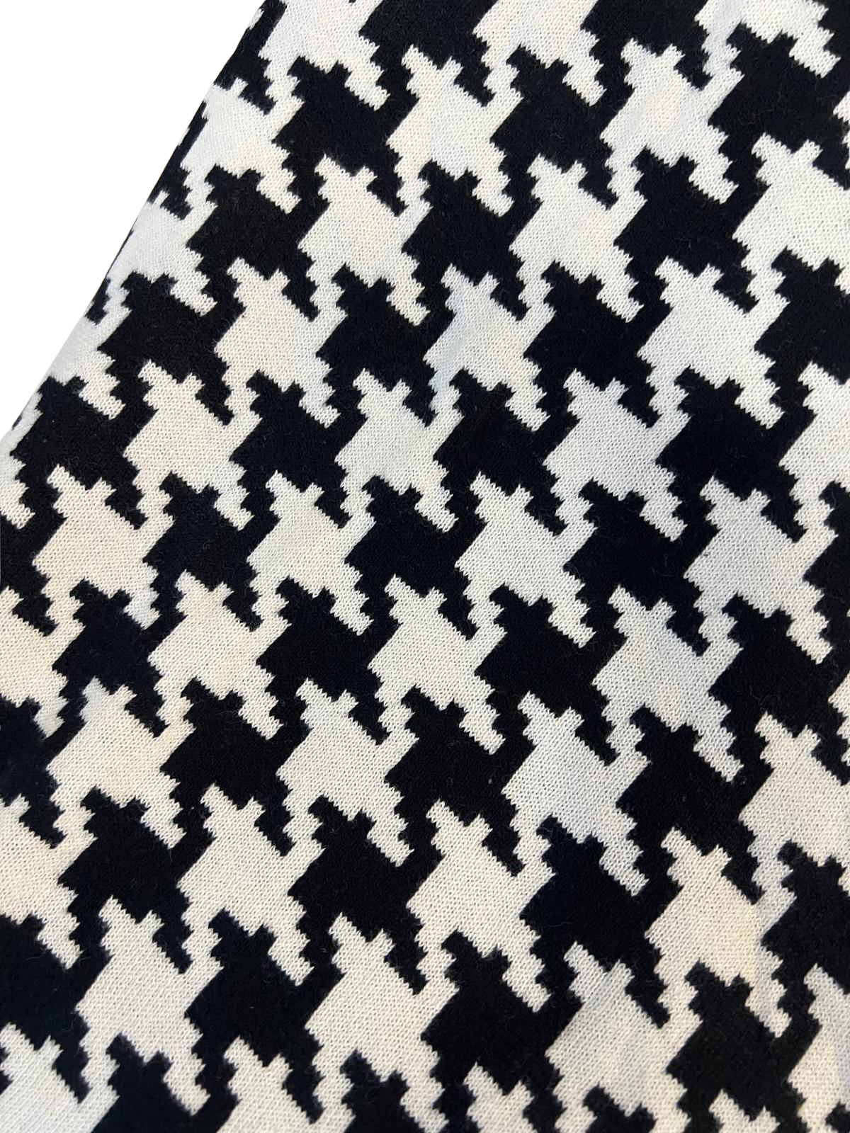 Houndstooth Knitted Blanket Throw, Black