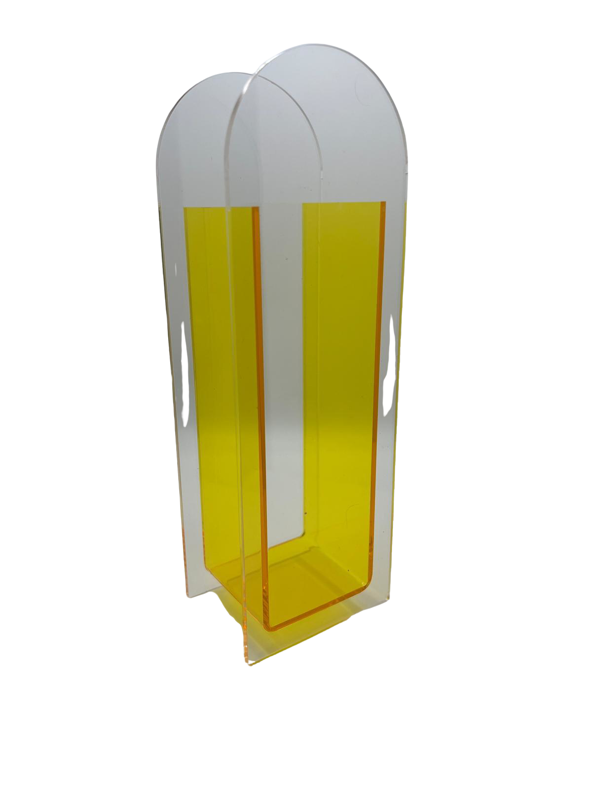 Acrylic Abstract Vase, Yellow