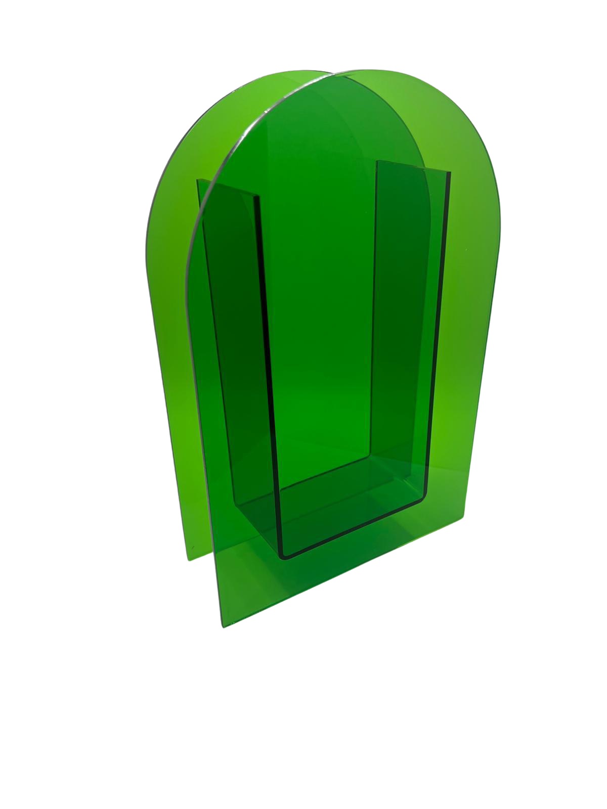 Acrylic Abstract Vase, Green