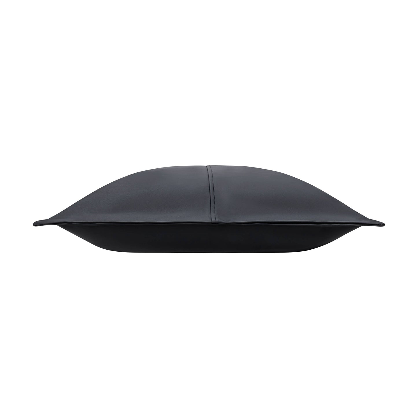 Atlas Black Faux Leather Pillow