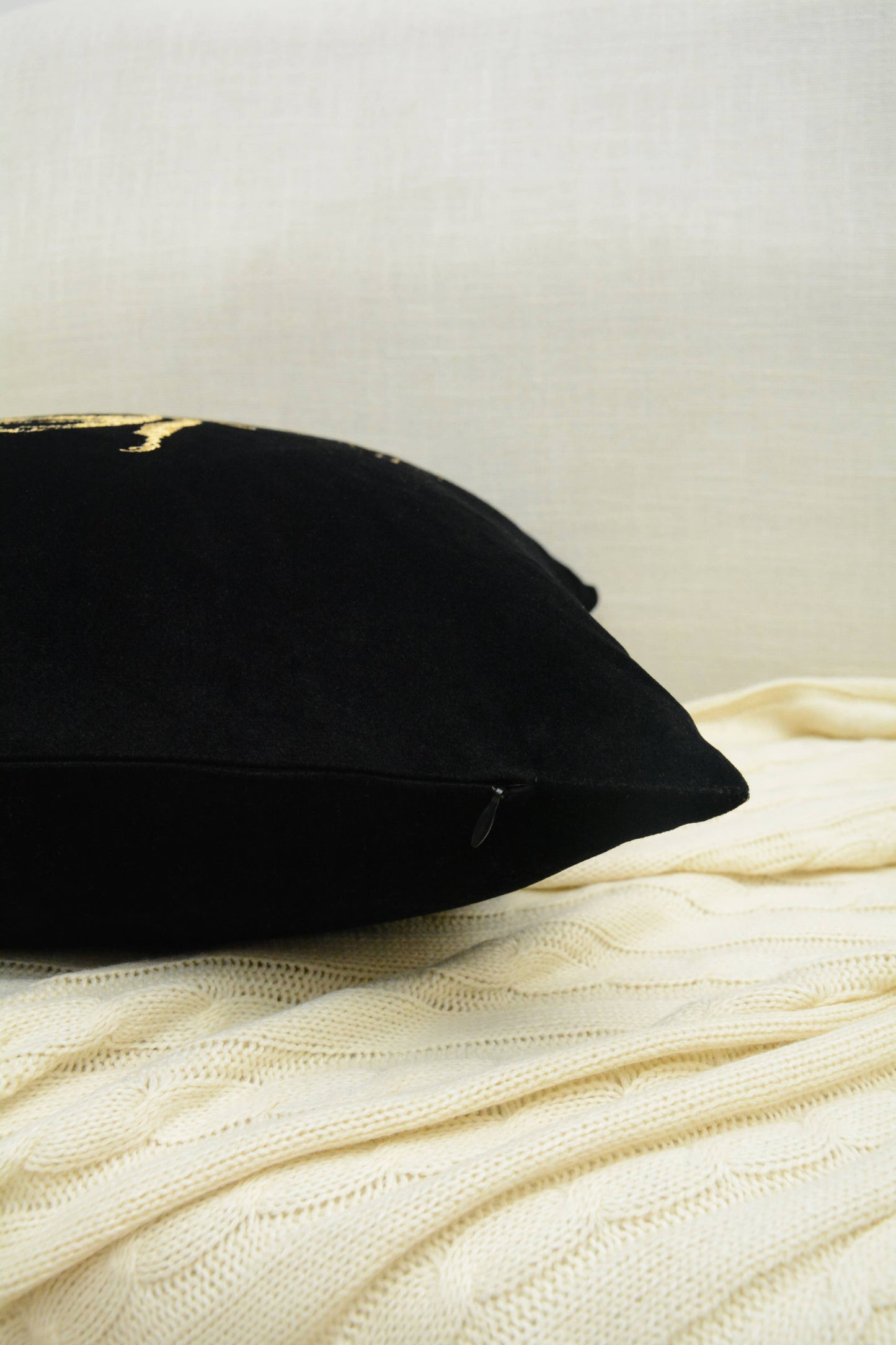 Black and Gold Bee Pillow