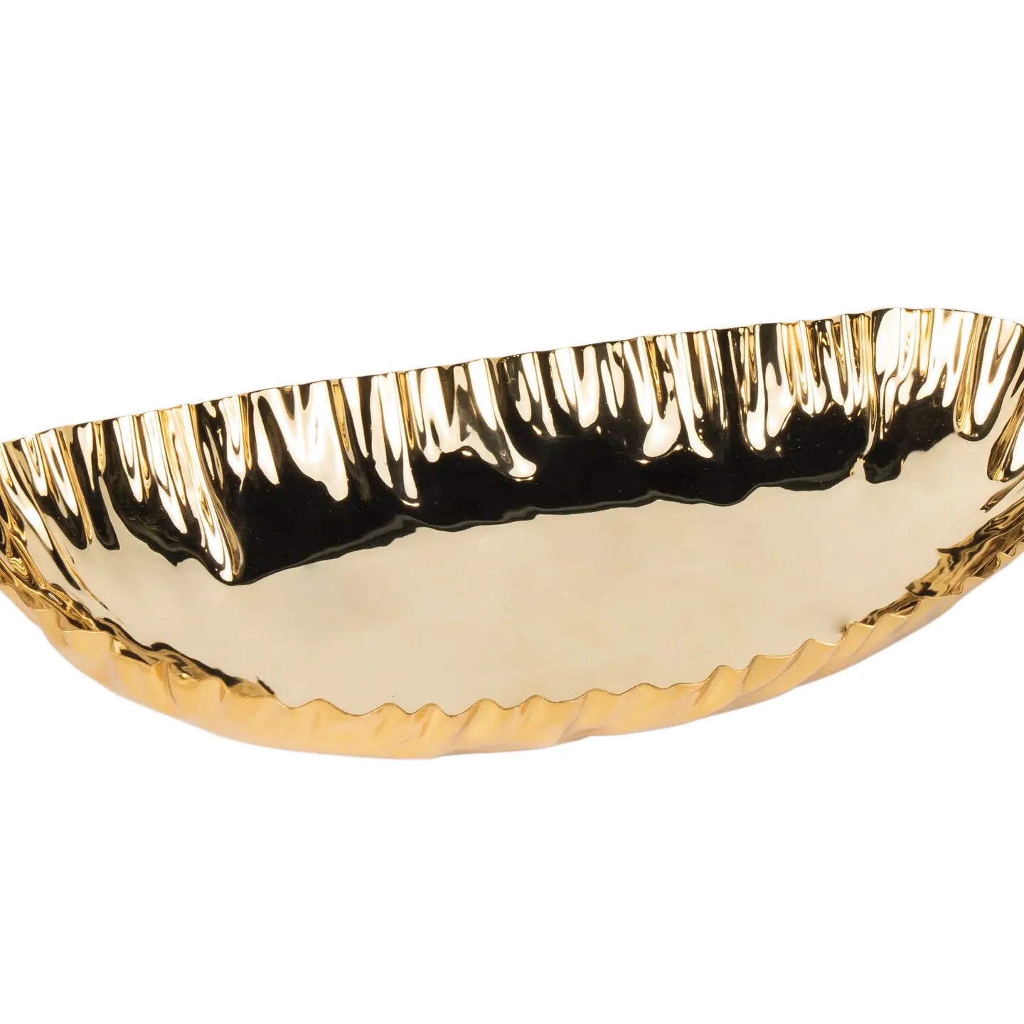 Crumpled Edge Gold Oval