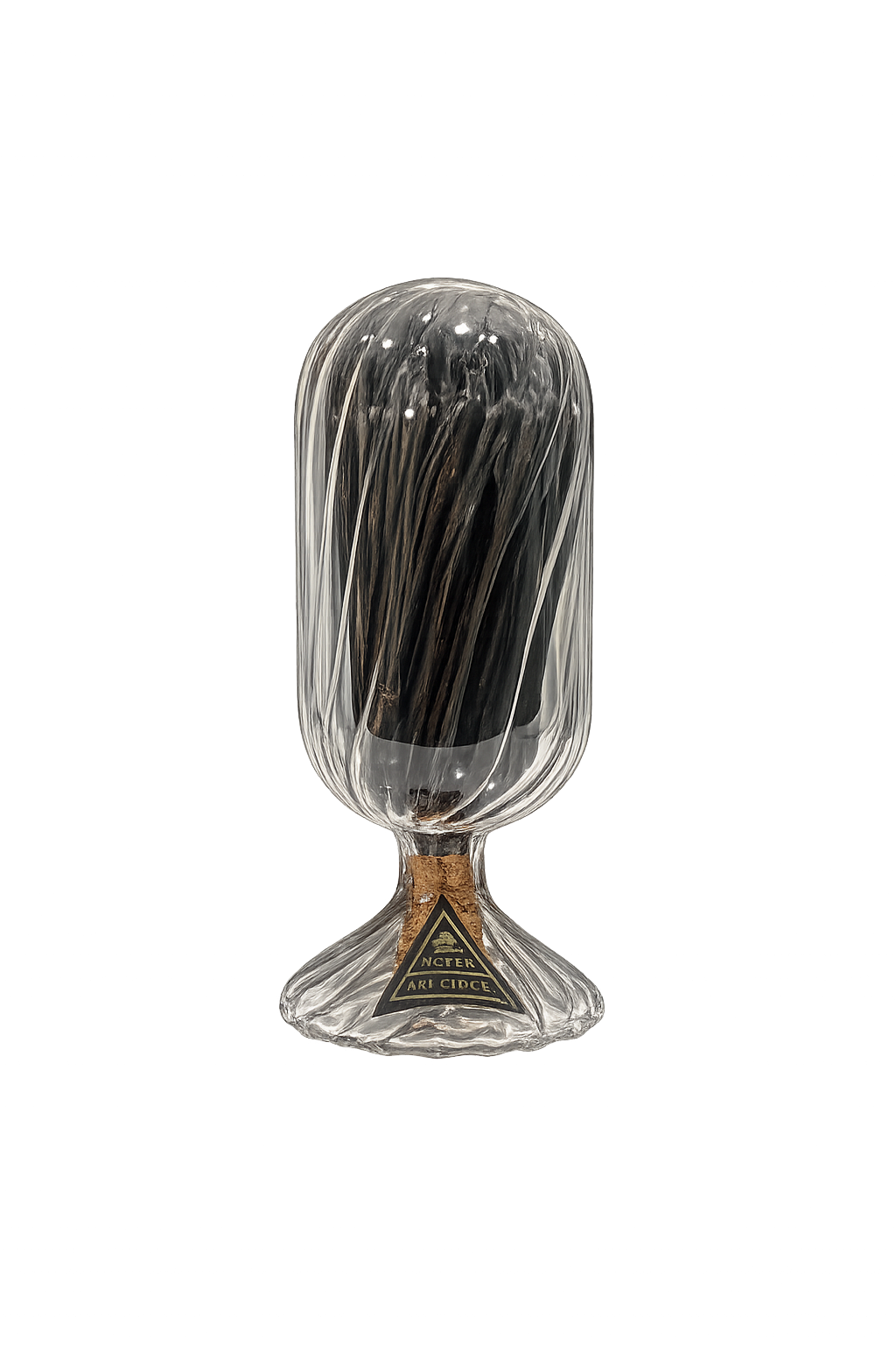 Glass Cloche with Black Matches