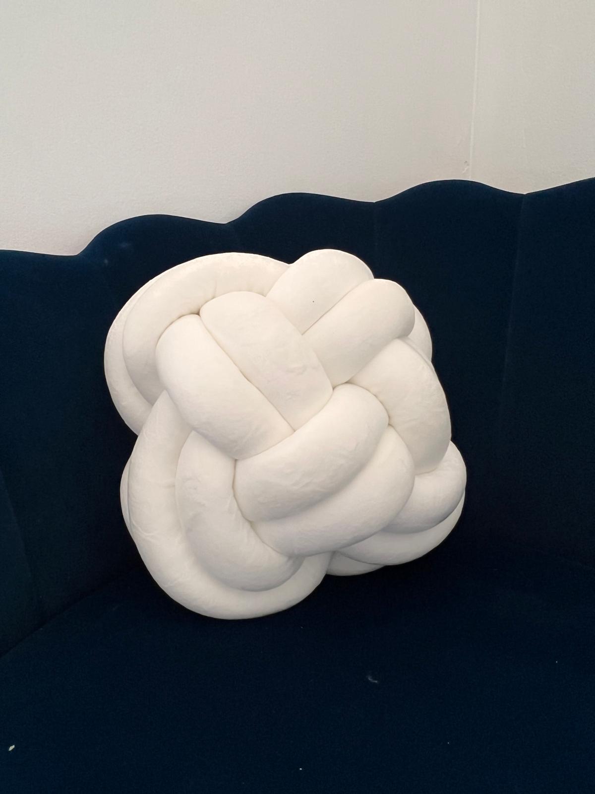 Knot Ball Throw Pillow, Medium, White