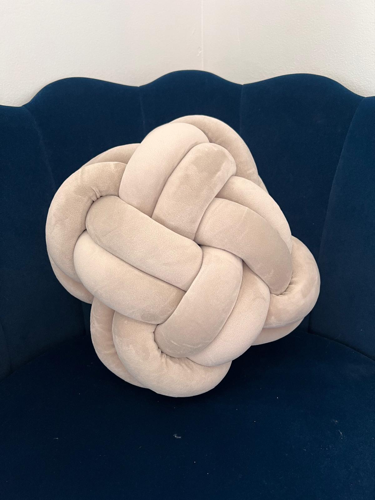 Knot Ball Throw Pillow, Medium, Beige