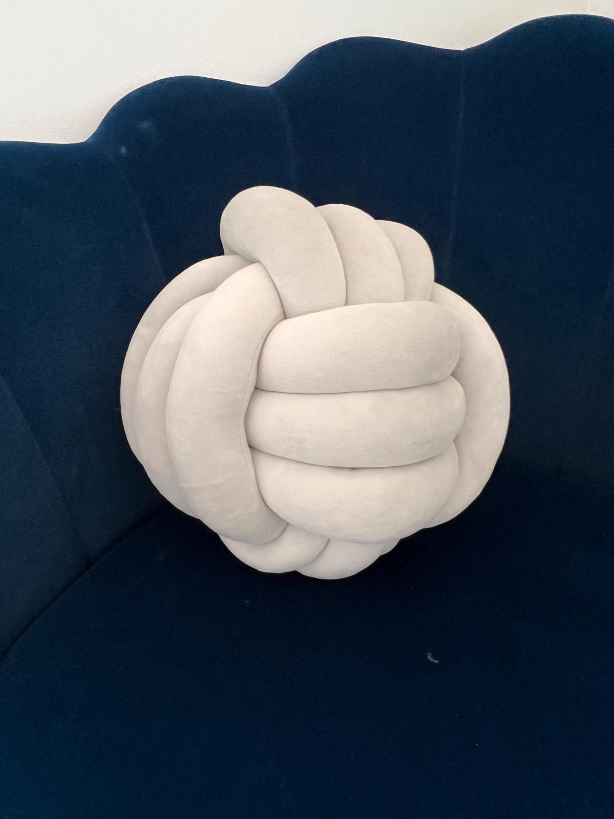 Knot Ball Throw Pillow, Small, Gray