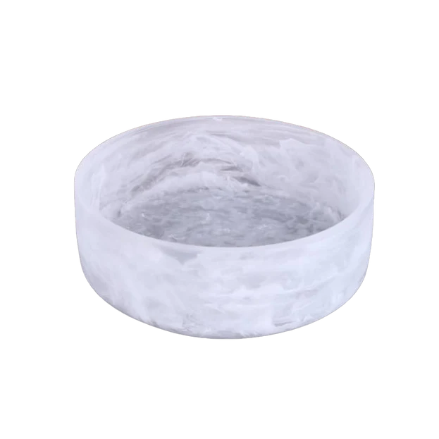 Resin White Swirl Salad Bowl, Medium