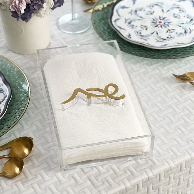 Paper Towel Box with Shabbos Weight, Gold