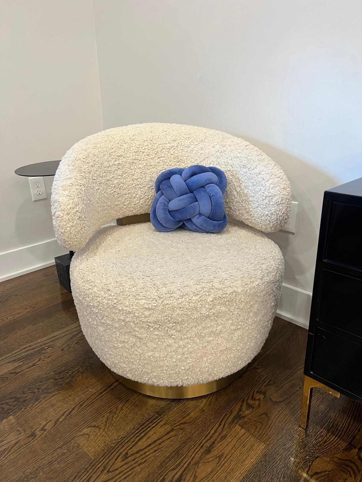 Knot Ball Throw Pillow, Medium, Royal Blue