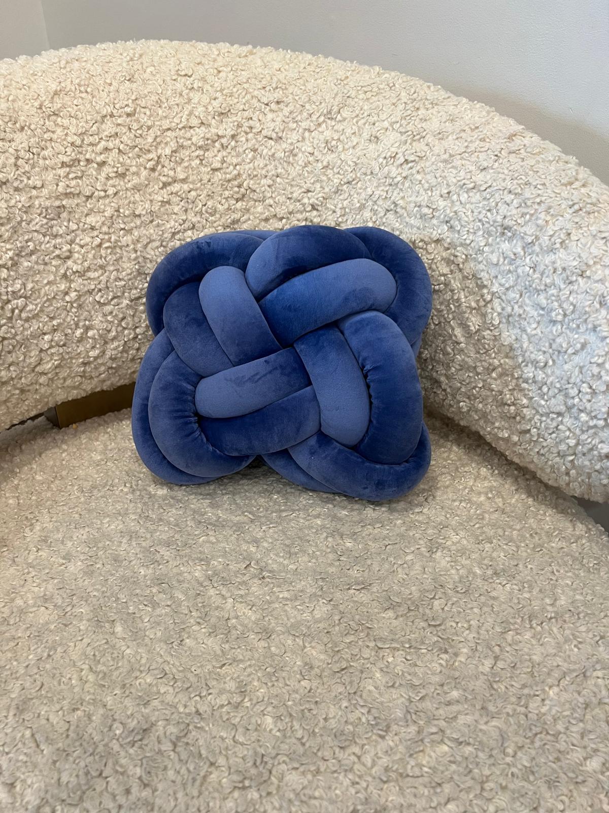 Knot Ball Throw Pillow, Medium, Royal Blue