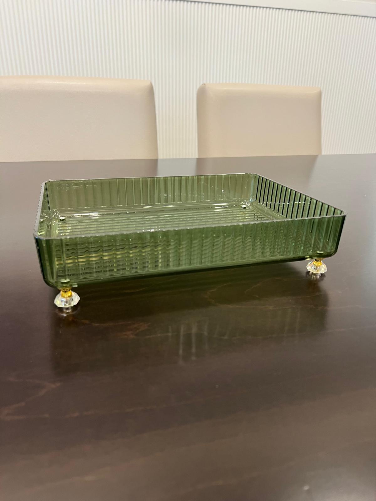 Acrylic Textured Tray, Green