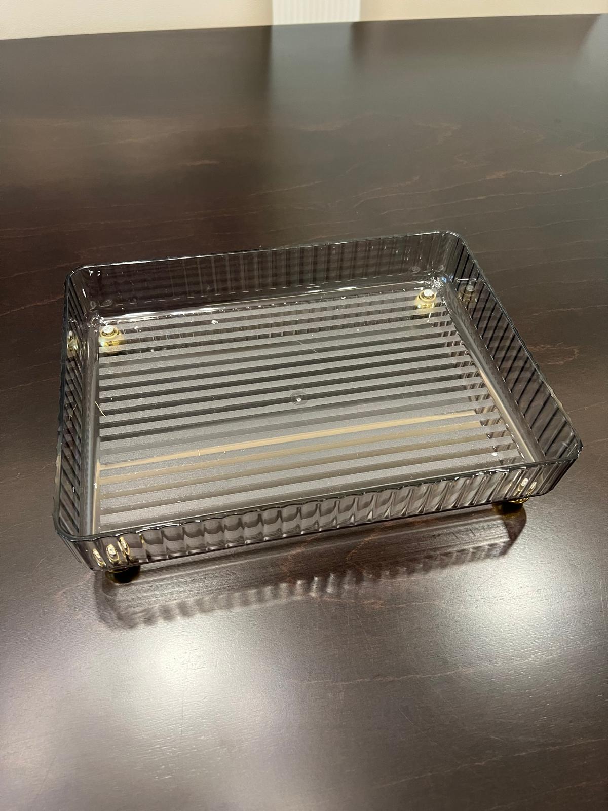 Acrylic Textured Tray, Gray