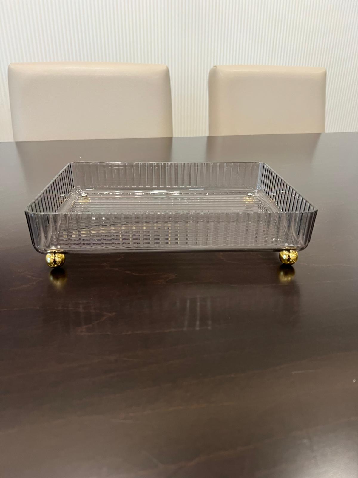 Acrylic Textured Tray, Gray
