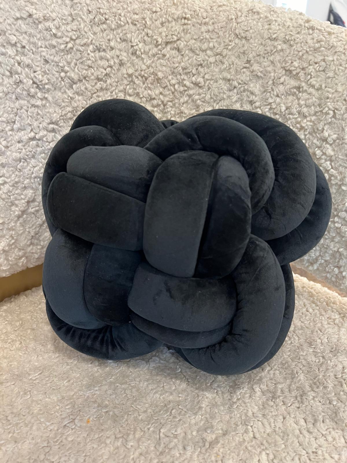 Knot Ball Throw Pillow, Small, Black