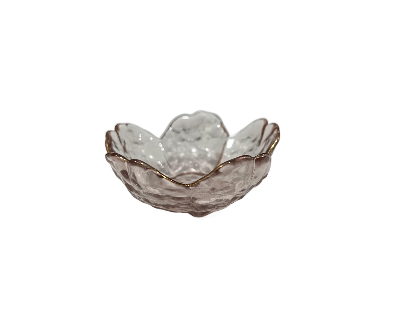 Gold Rimmed Cherry Blossom Dessert Bowls, Pink