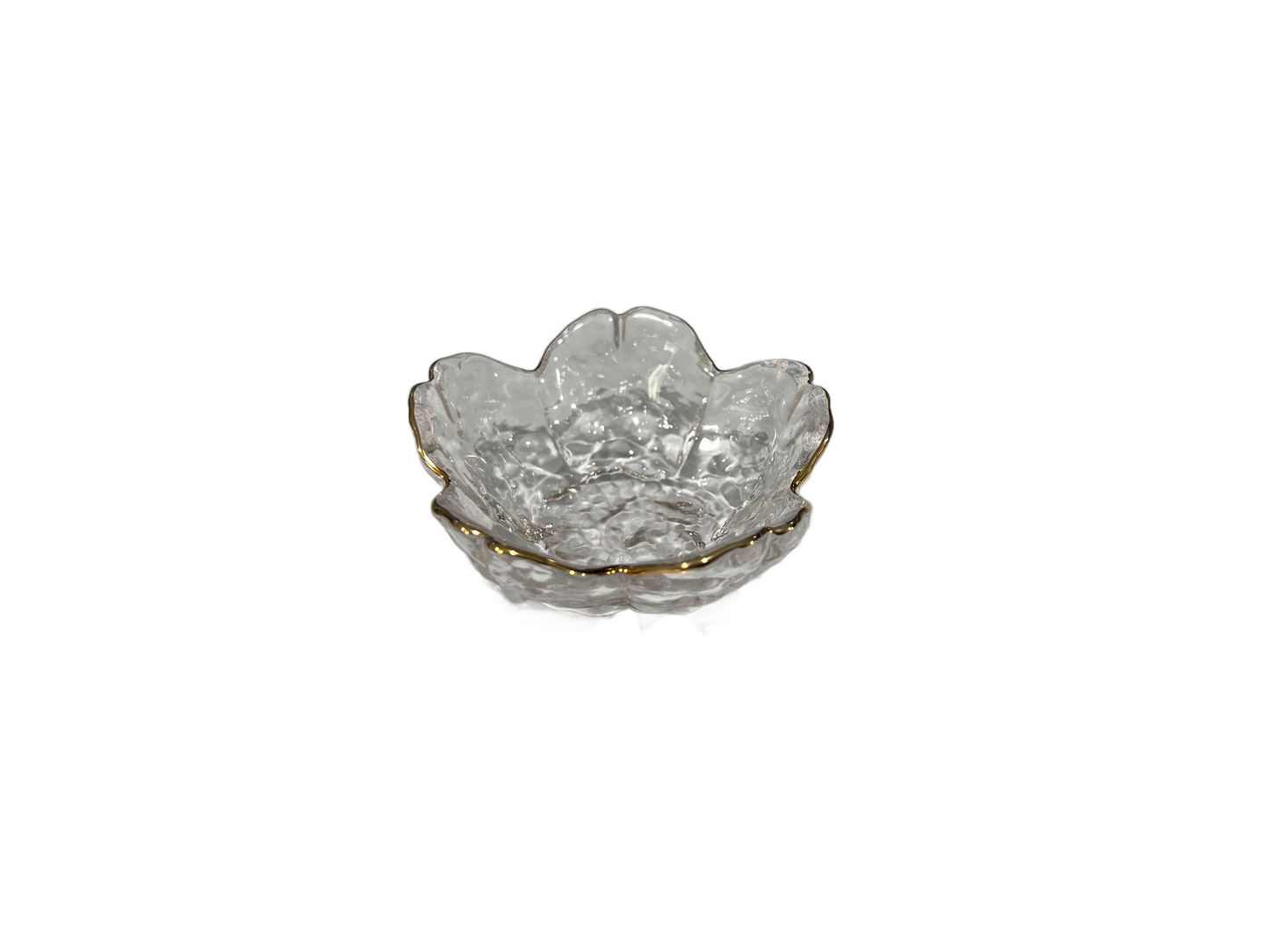 Gold Rimmed Cherry Blossom Dessert Bowls, Transparent