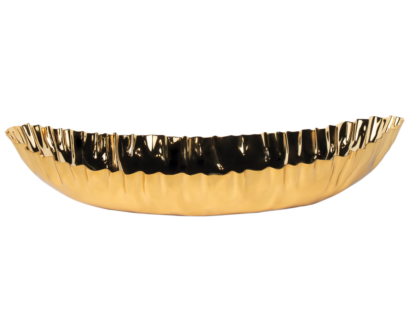 Crumpled Edge Gold Oval
