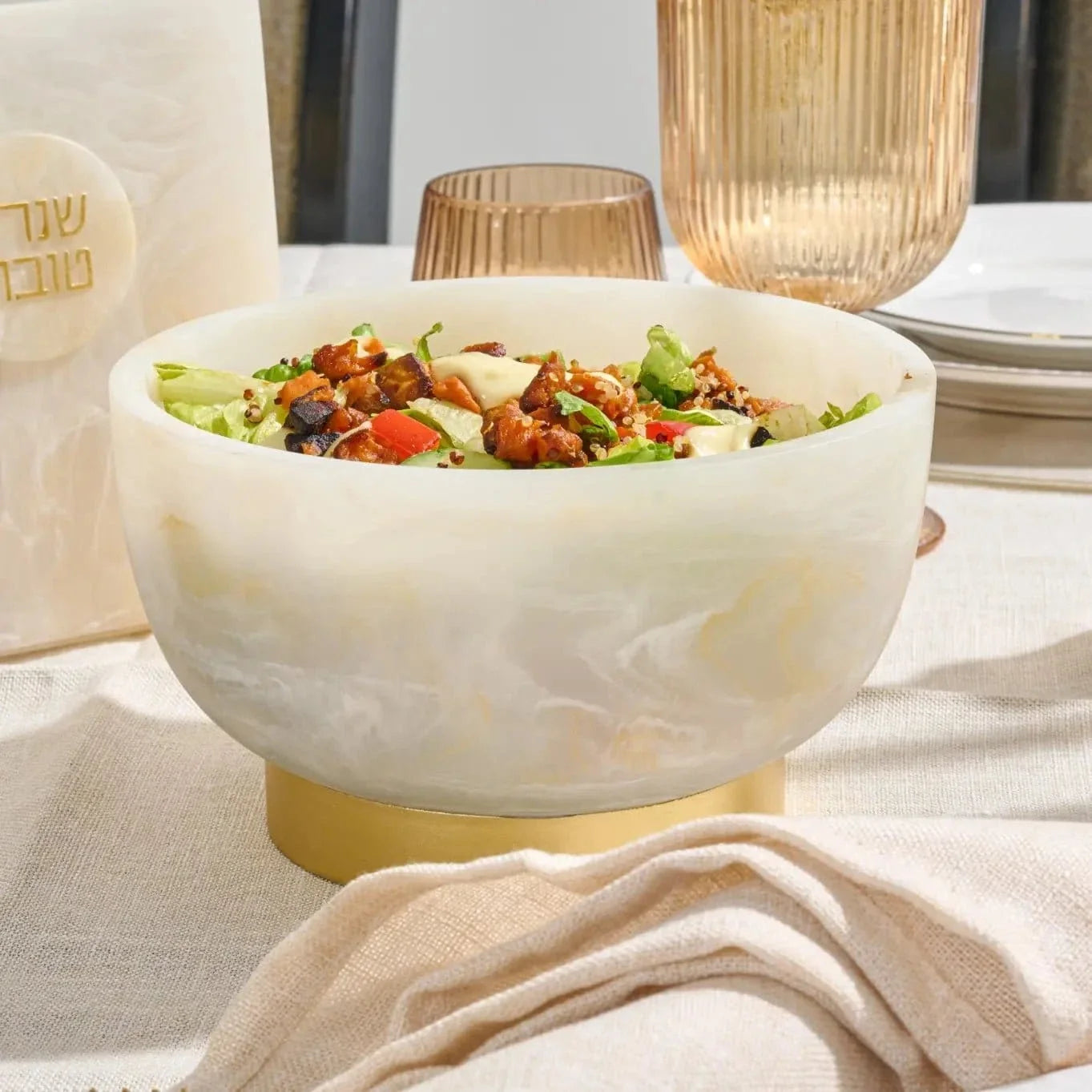 Round Resin Centerpiece Decorative Bowl