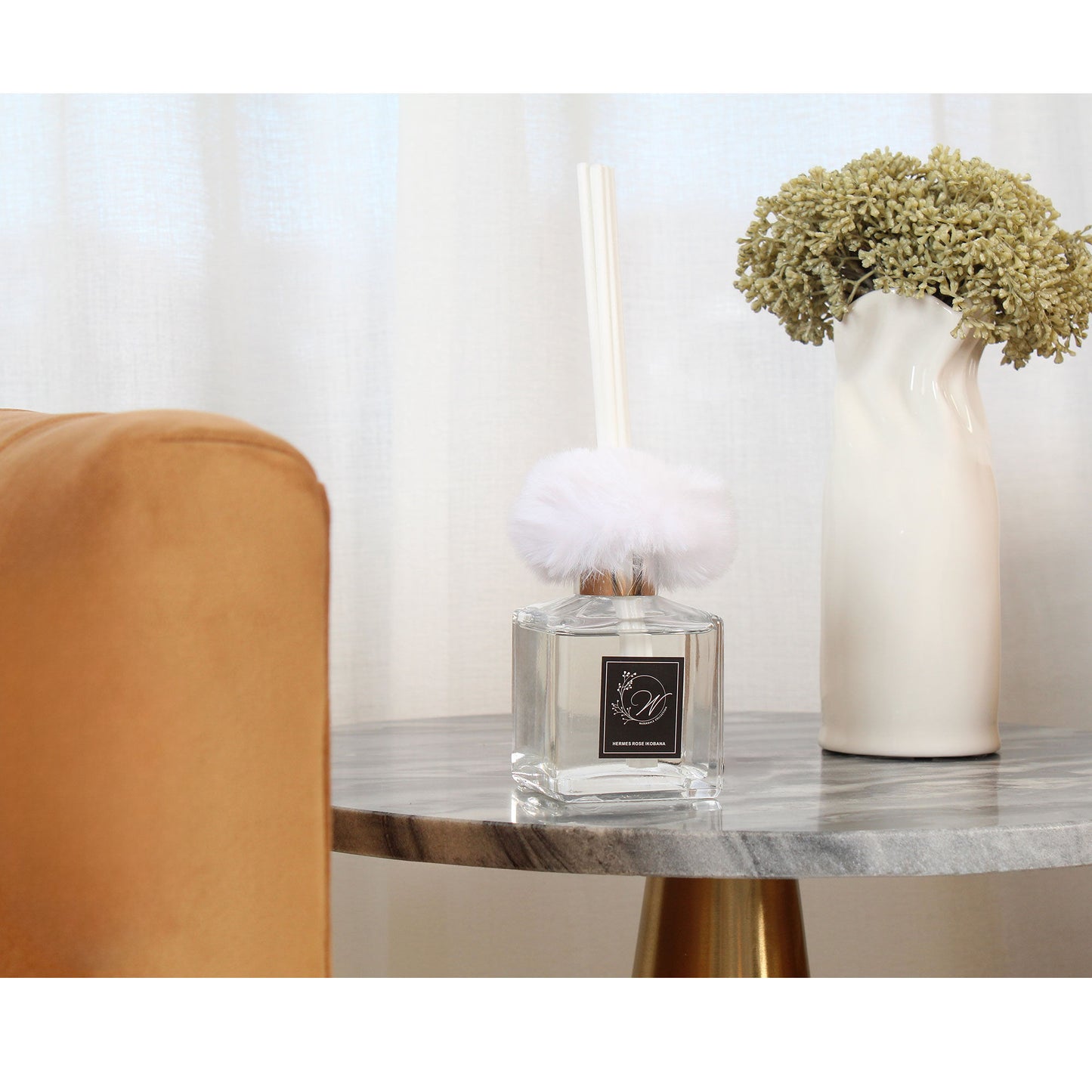 White Paper Bag Faux Floral