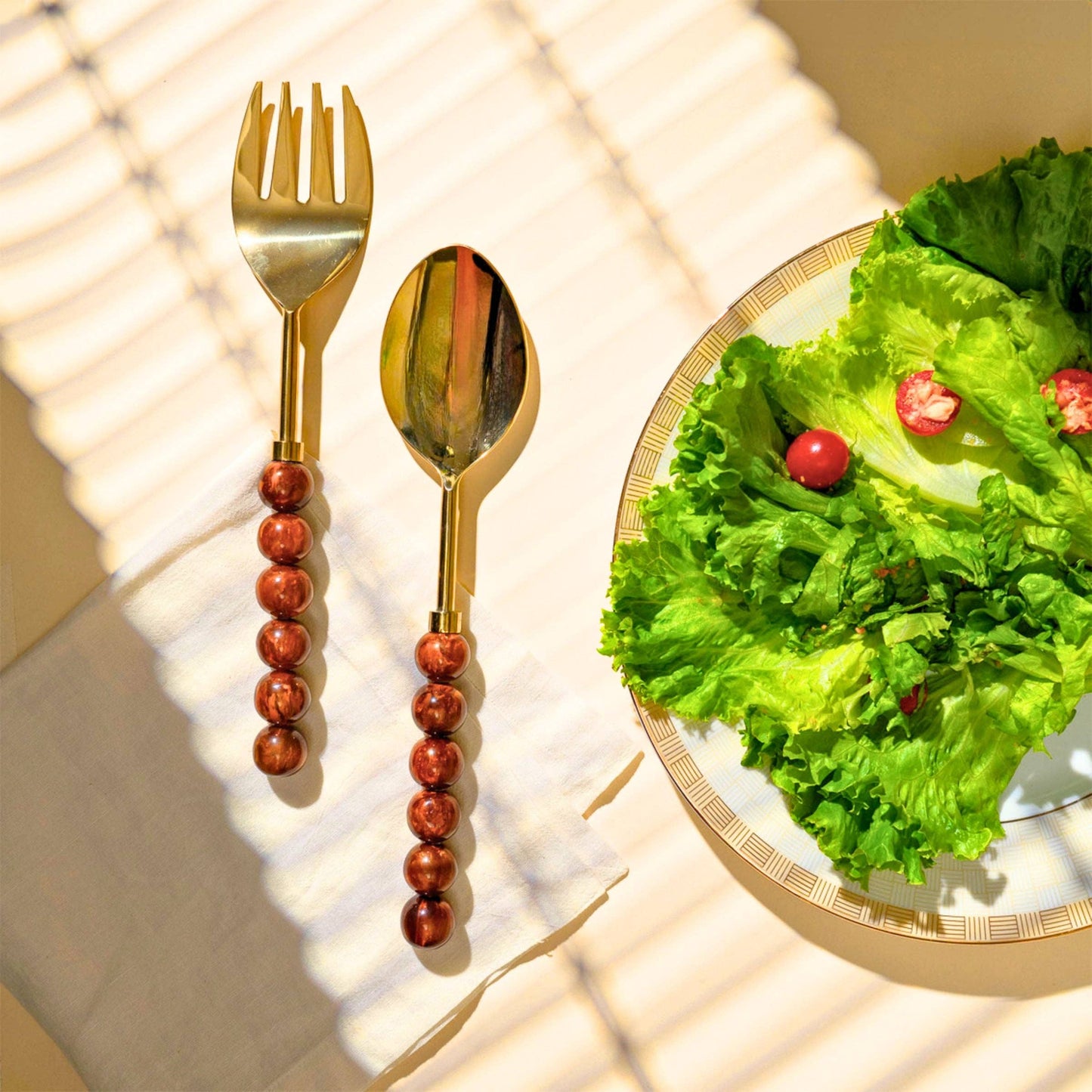 Rathlin Caramel Salad Server Set