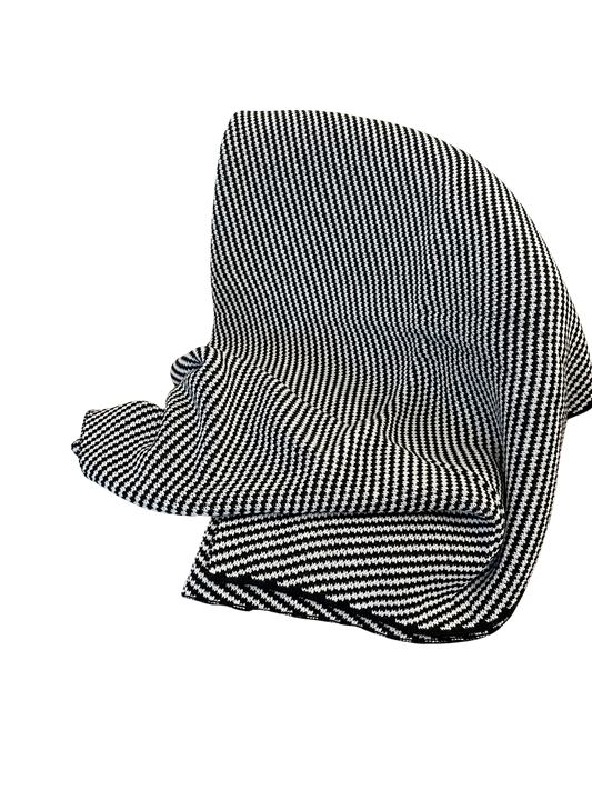 Striped Blanket Throw, Black and White