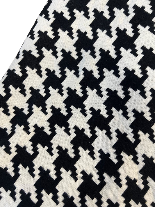 Houndstooth Knitted Blanket Throw, Black