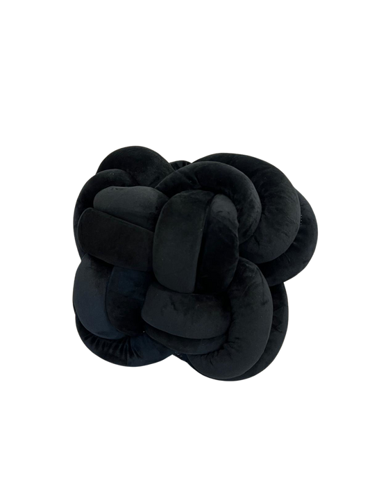 Knot Ball Throw Pillow, Medium, Black