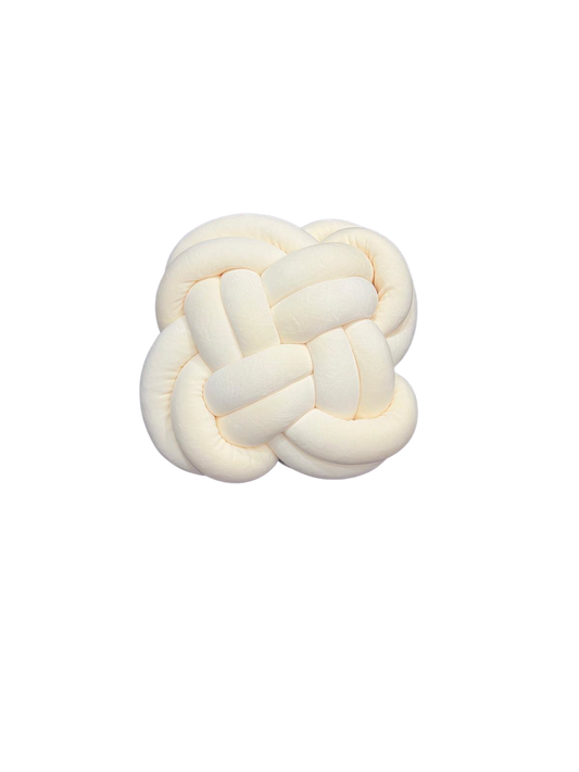 Knot Ball Throw Pillow, Medium, Cream