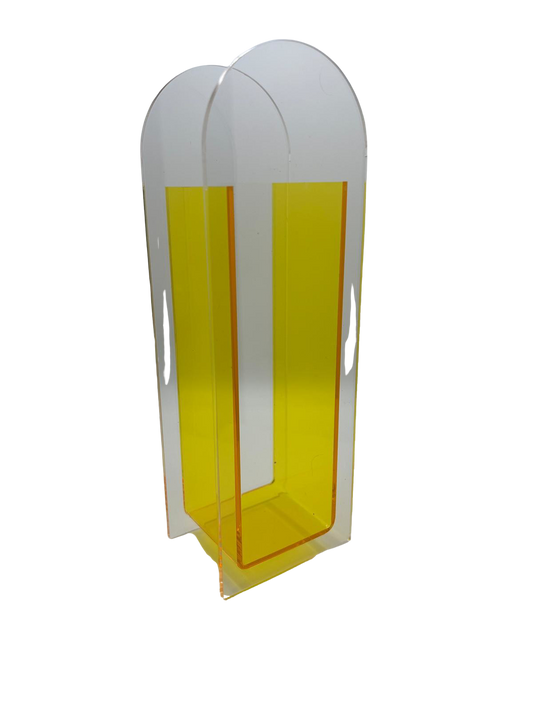 Acrylic Abstract Vase, Yellow
