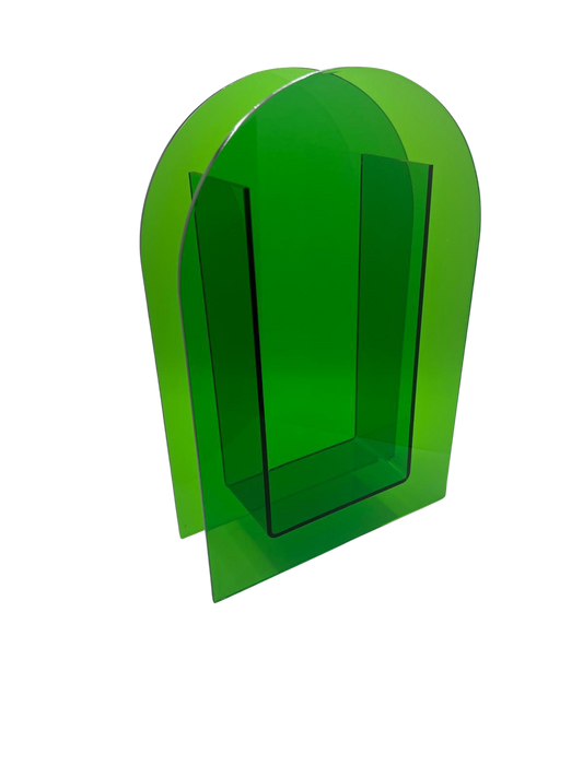 Acrylic Abstract Vase, Green