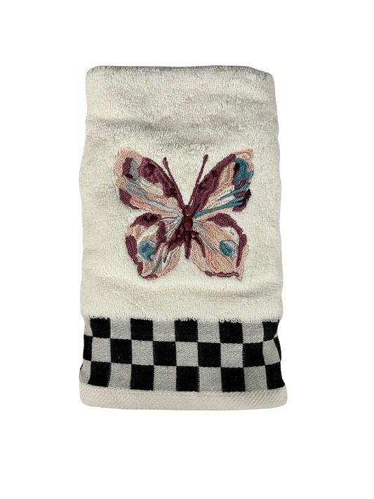 Eternity Butterfly Check Hand Towel