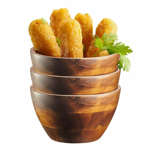 Set of Three 4" Wood Bowls