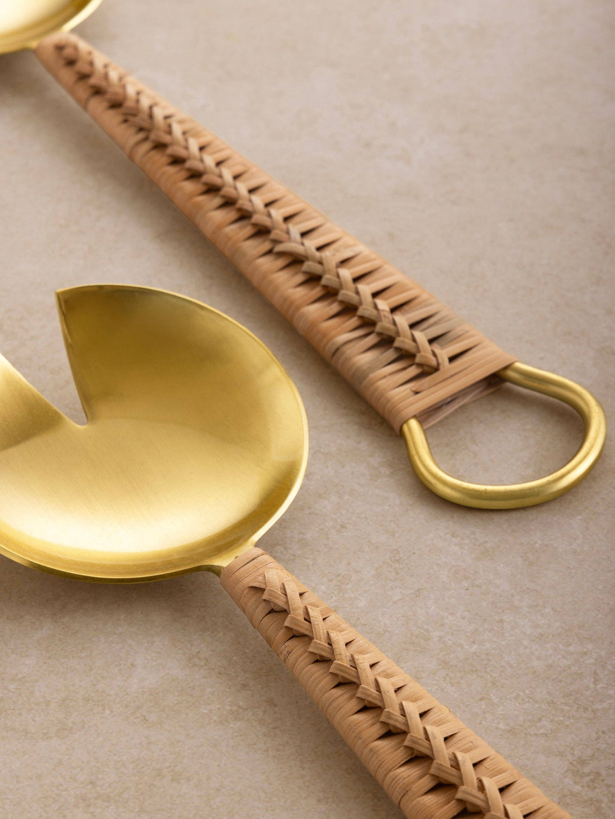 Helsinki Rattan Salad Servers