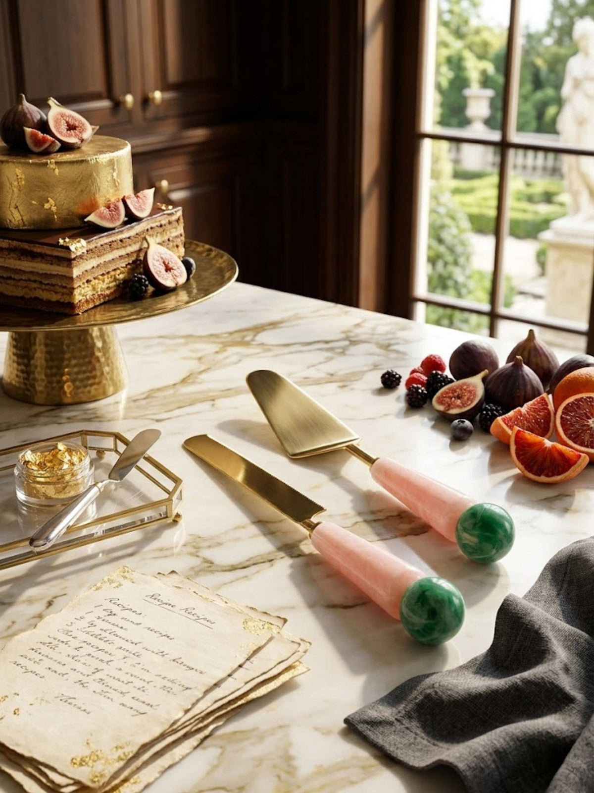 Sculpted Cake Servers Set