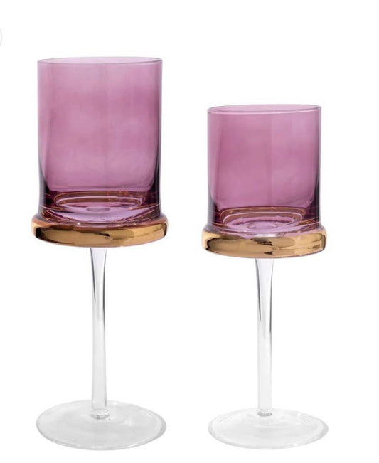 Purple Square Glasses with Gold Ring