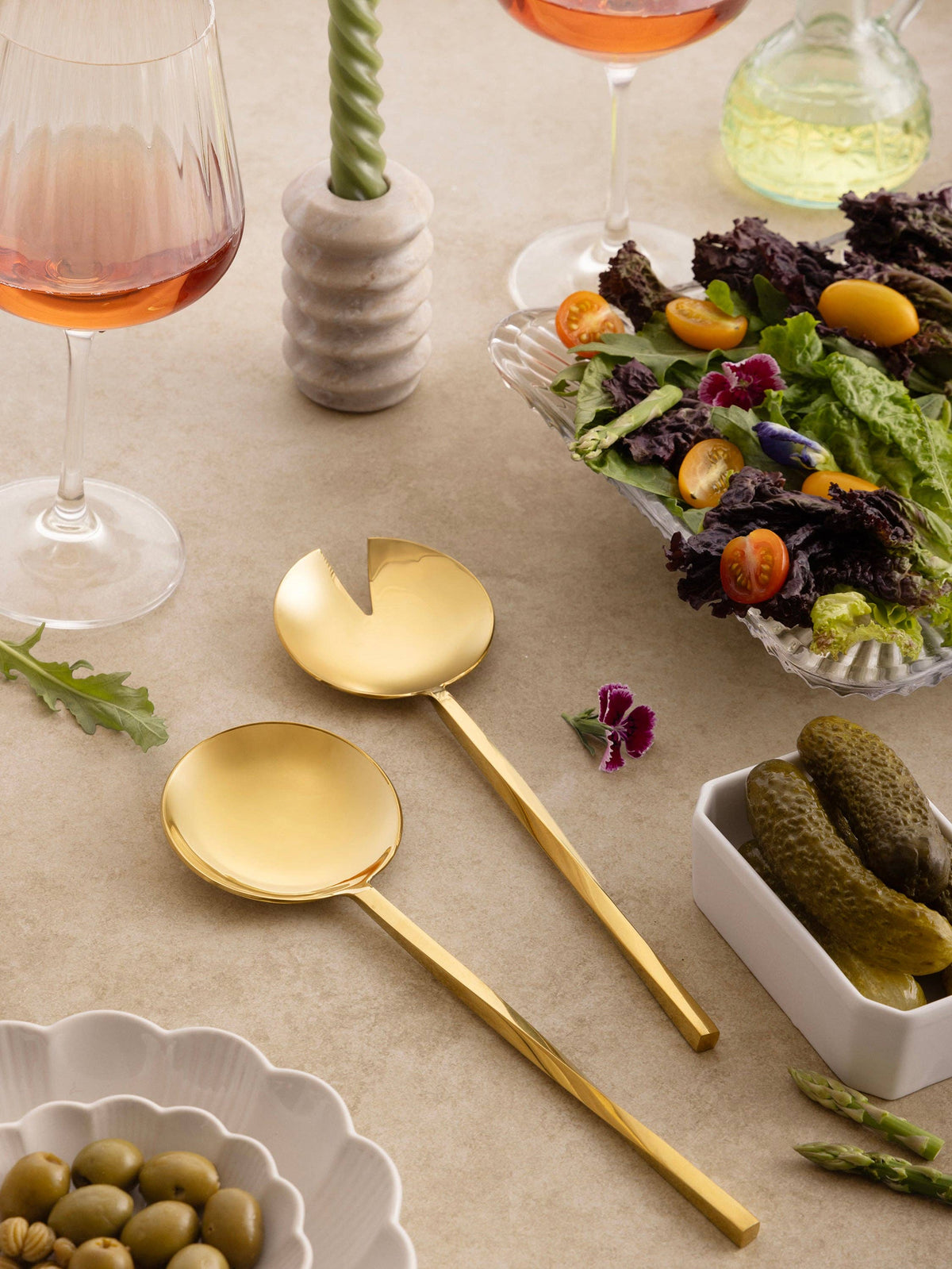 Oslo Gold Salad Servers – Set of 2