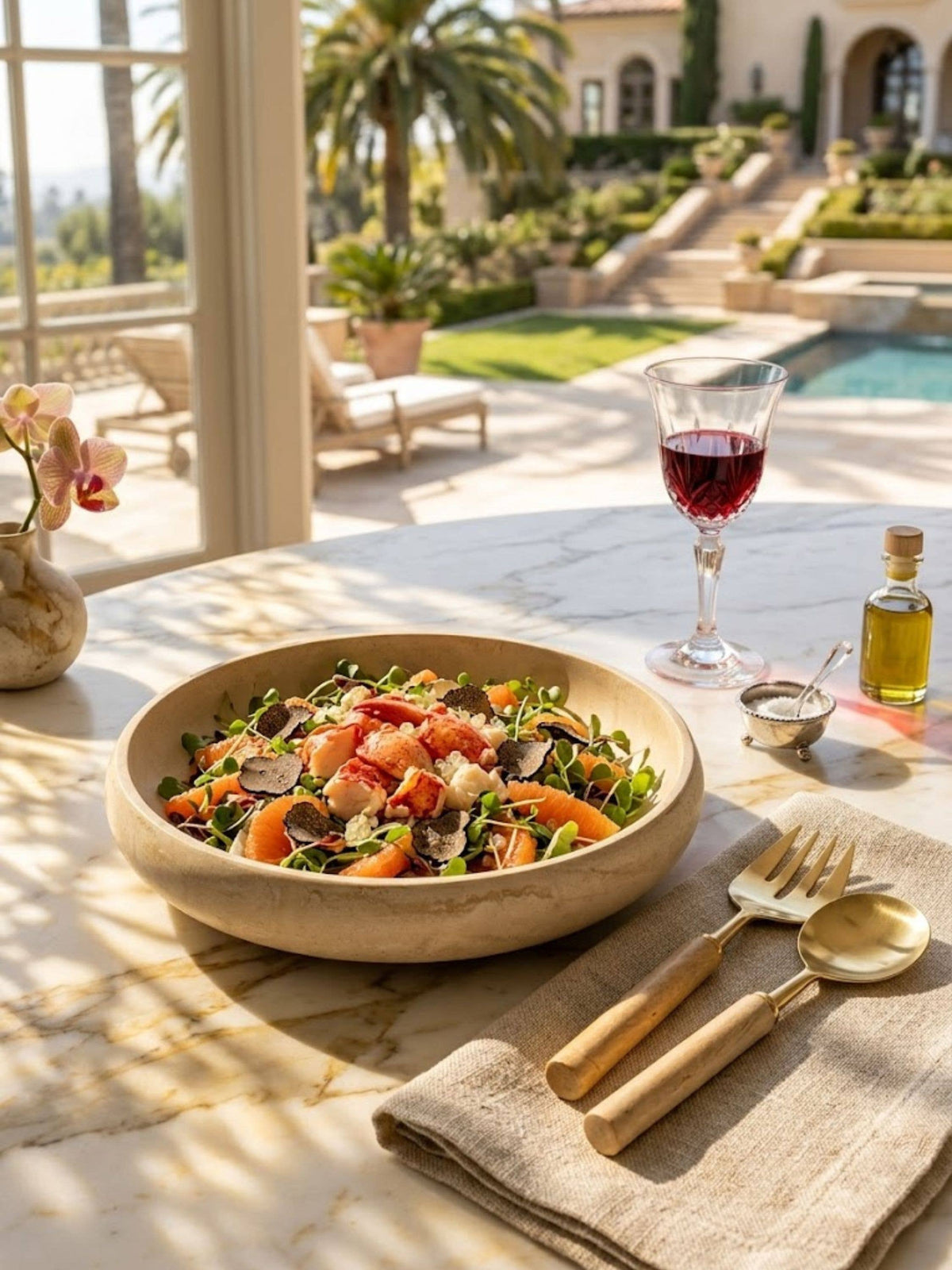 Florence Salad Bowl & Servers