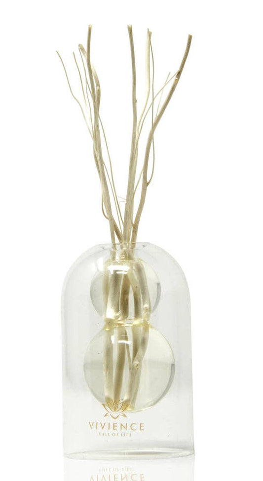 Clear Reed Diffuser with White Circular Inlay