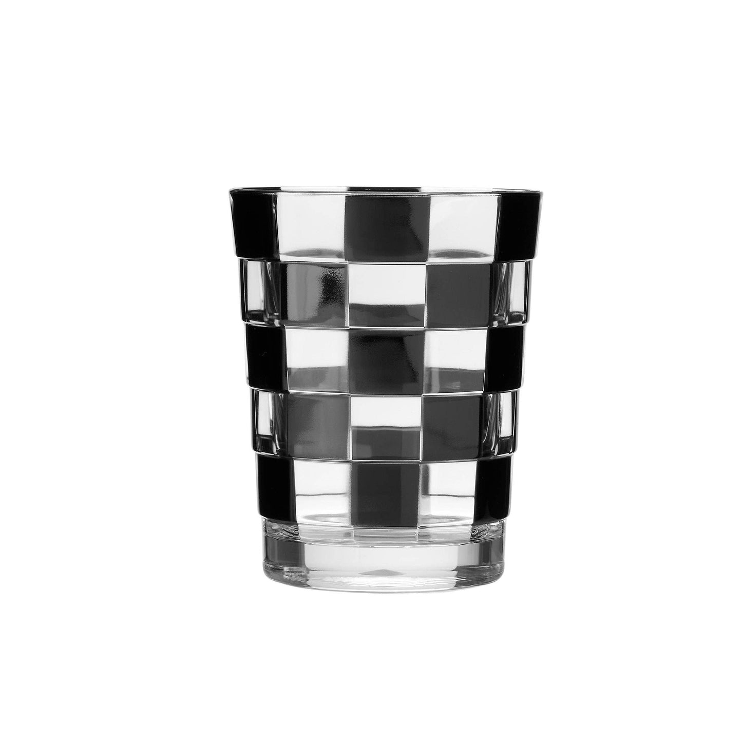 Black Check Acrylic Double Old Fashion