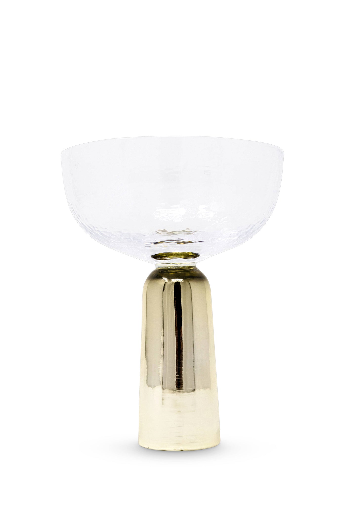 Hammered Dessert Bowls on Gold Pedestal