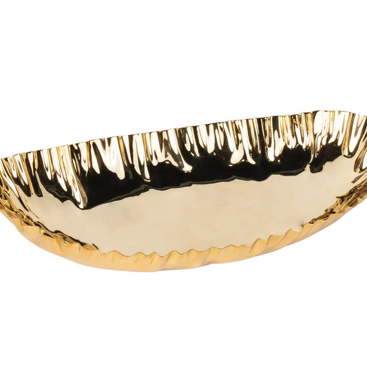 Crumpled Edge Gold Oval