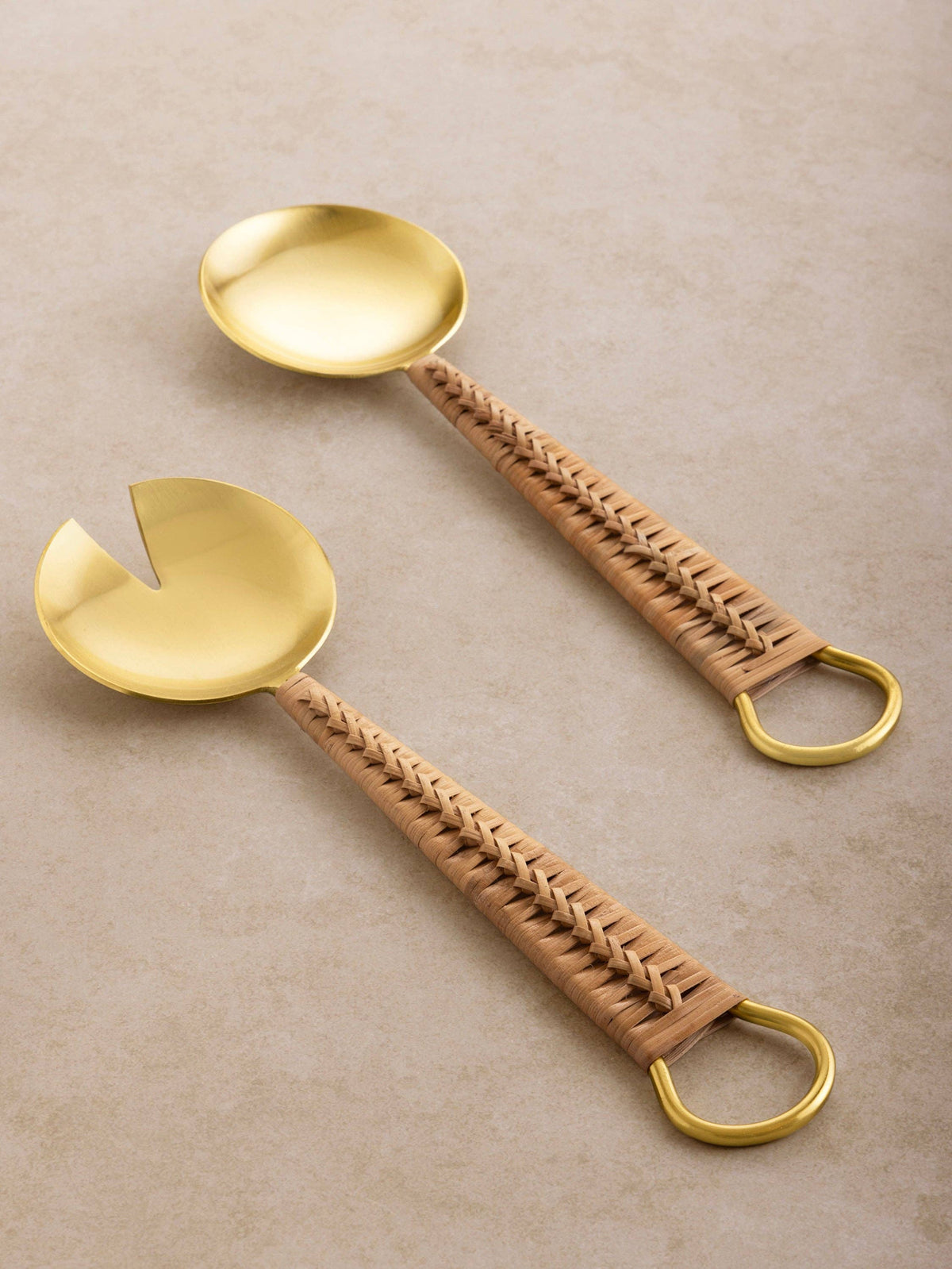 Helsinki Rattan Salad Servers