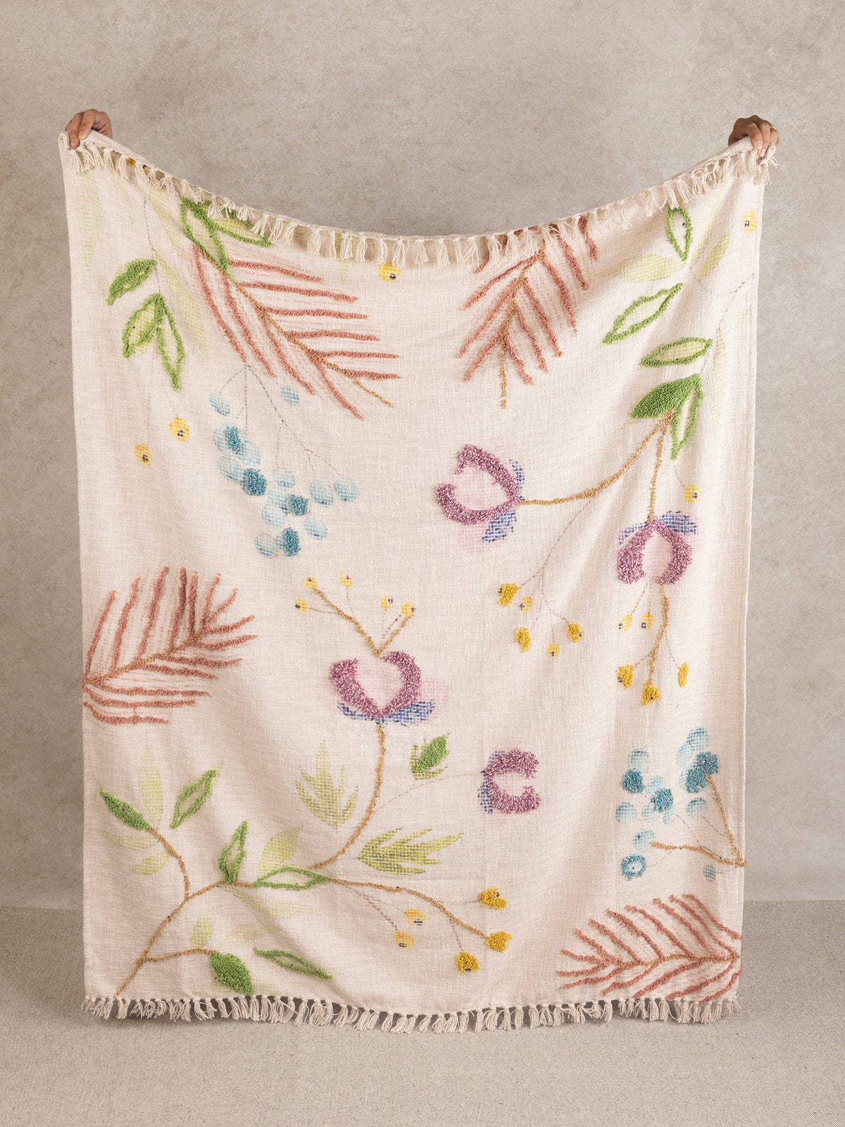 Bahara Botanical Cotton Throw Blanket