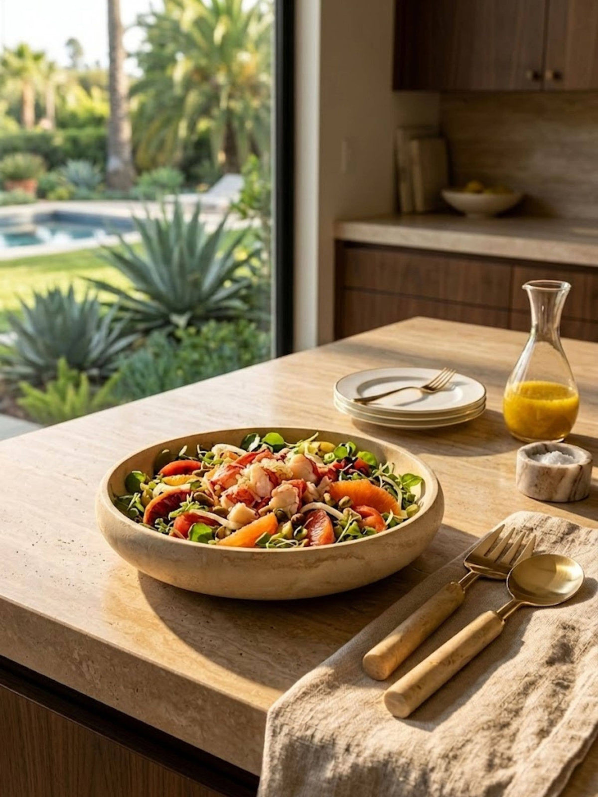 Florence Salad Bowl & Servers