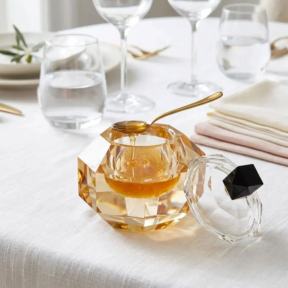 Jewel Honey Dish - Amber & Black