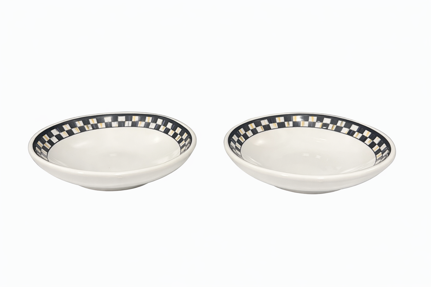 Mackenzie Childs Courtly Check Everyday Pinch Bowls, Set of 2