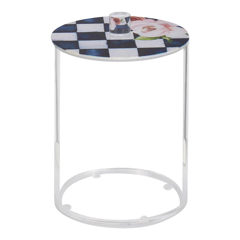 Lucite Cookie Jars with Black Chic Checkered Lids