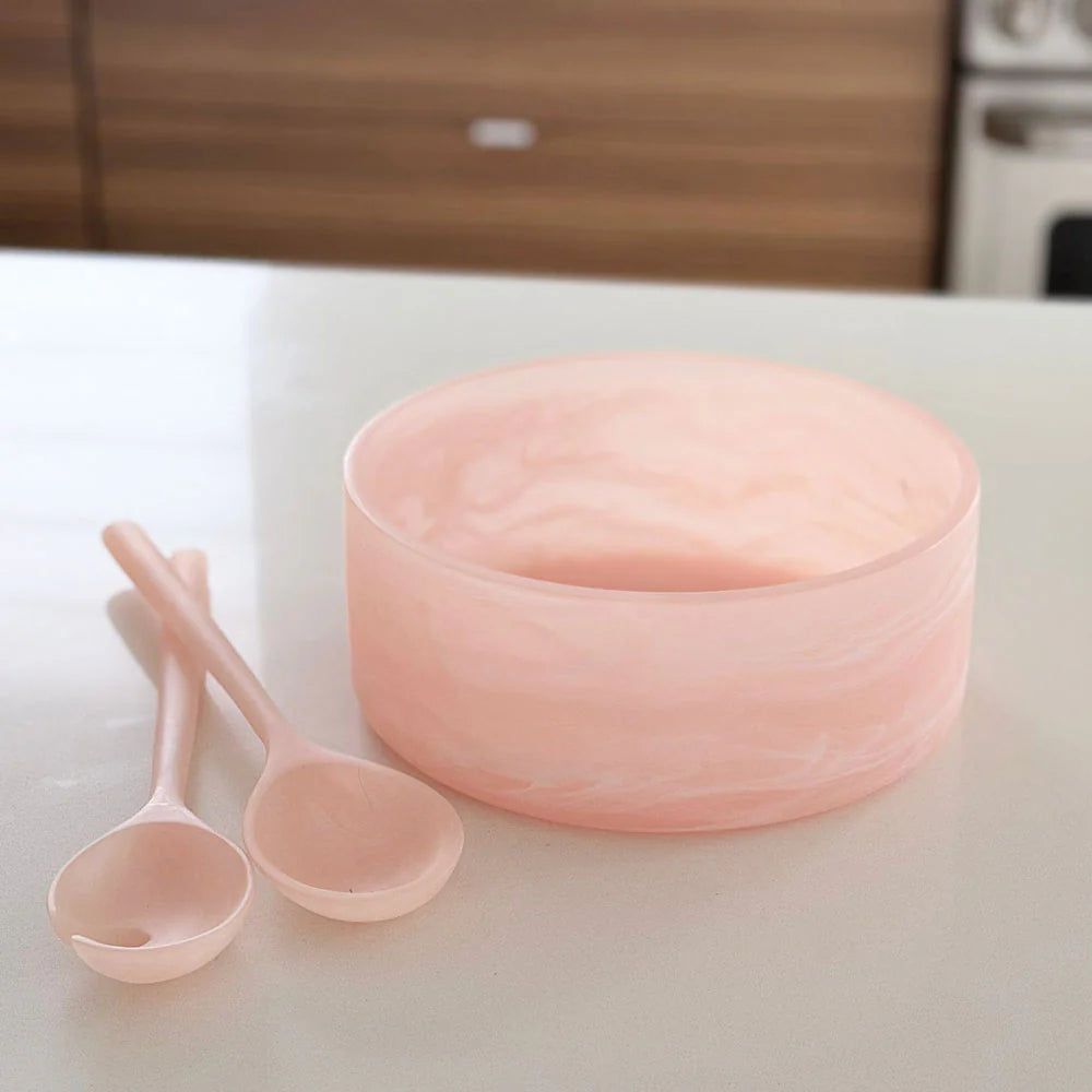 Resin Rose Haven Salad Servers